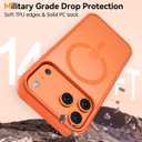DUEDUE for iPhone 17 Pro Max Case Magnetic [Compatible with Magsafe], Translucent Matte Back Protective Cover Anti-Scratch Shockproof Phone Case for iPhone 17 Pro Max 6.9", Orange