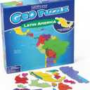 GeoToys GeoPuzzle, Latin America Shaped Jigsaw Puzzles, 50 Pc Geography Puzzle, Geography Game, Map Puzzle - Jigsaw Puzzles for Kids Ages 6-9 Years Old