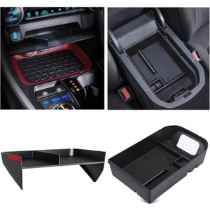Upgraded Center Console Organizer Compatible with Toyota RAV4 2025 2024 2023 2022 2021 2020 2019 Interior Accessories, Gear Shift Storage Tray Secondary Box Insert Divider - 2pcs