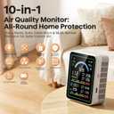 Air Quality Monitor Indoor, 10 in 1 Portable Smart Air Quality Tester for CO2 | TVOC | HCHO | Temp | AQI | PM0.3-1 Detection Suitable for Home, Cars, Plants, Pets and Hotels