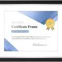 Melannco 15x12 Inch Black Matted Wood Certificate Frame- Displays One 8.5x11 Inch Document
