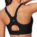 IUGA High Impact Sports Bras for Women High Support Racerback Sports Bra with Sewnin Pads Adjustable Straps Black, M