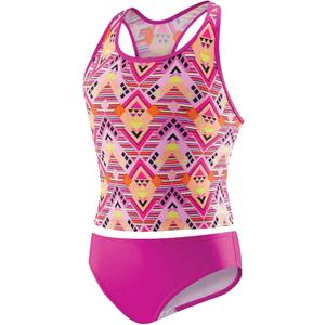 Speedo Girl's Sporty Splice Tankini 2 Piece Swimsuit 12 Speedo Girl's Sporty Splice Tankini 2 Piece Swimsuit 12
