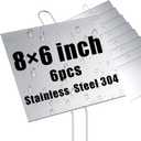 Landhoow 6 Pcs Large Garden Plant Markers Metal Plant Labels Sign 6'' x 8'' with 13'' Stake Weatherproof Waterproof Garden Sign for Outdoor Seedlings Herbs Vegetable Greenhouse, Silver