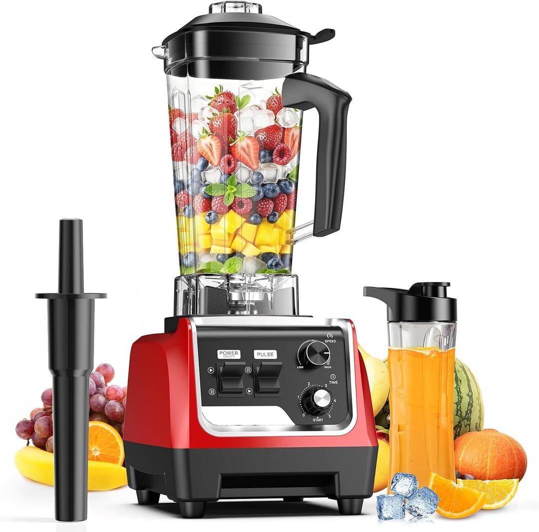 1800W Blender for Smoothies, Countertop Blenders for Kitchen with 70 Oz BPA-Free Pitcher and 20 oz To-Go Cup, 28000 RPM High-Speed Motor Blender for Ice Crushing, Frozen Drinks, Milkshakes (Dark Red)