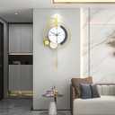 FLEBLE Large Silent Wall Clock for Living Room Decor Non-Ticking Battery Operated Oversized Round Modern Wall Clock for Bedroom, Office, Farmhouse Wall Decoration, 20x35 inches
