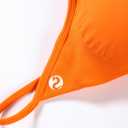 AUROLA Influence Strappy Bra Sports Bras for Women, Backless Padded Impact Strappy Bra Workout Gym Yoga with Removable Cups (Orange)