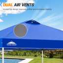 EAGLE PEAK Pop Up Canopy Tent with Wheeled Carry Bag, 8 Stakes, 4 Ropes, 4 Weight Bags, Easy Set Up Tent Canopy, 10x10 ft, 100sqft of Shade, Blue