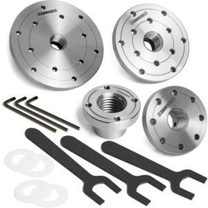 1X8TPI Face Plate Set, Includes four pcs: 2" 3" 4" 6" with Thread 1X8TPI, With Four Nylon Washers for Woodturning lathe, Woodworking tools.