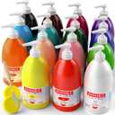 15 Colors Large Washable Paint Set (33.8oz/ 1000ml), Bulk Painting Supplies Non Toxic Tempera Paint for Kids Toddlers, Poster & Finger Paint for Art DIY Craft Classroom School Home-with Pump