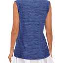 Cucuchy Style Womens Golf Shirts Sleeveless 1/4 Zip Up Moisture Wicking Tennis Polo Tank Tops M-3XL (Blue, L)