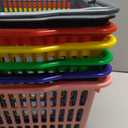Mumufy 6 Pack Plastic Shopping Baskets with Handles Bulk 15.3x11.4x8''