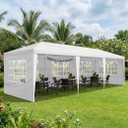 10x30 Canopy Tent Party Tent with 5 Sidewalls, White