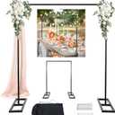 Balloon Arch Stand, 8.2FT Square Wedding Arch Frame, Metal Black Heavy Duty Backdrop Adjustable Stand, Extra 2 Clamps Change Over The Table Rod Stand for Baby Shower Party Decoration, Garden Trellis