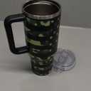 40 oz Tumbler with Handle and Flip Straw Lid Insulated Traveler Tumblers with Lids Straws Vacuum Leak Proof Stainless Steel 40oz Cup Mug Gifts for Men Women Him Her  (40 oz, Camouflage Flag)