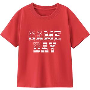 Toddler Football Shirt Boys Girls Game Day T-Shirt Kids Baseball Tee Cute Cotton Clothes Short Sleeve Tops, Size: 3-4T