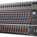 Professional DJ Audio Mixer,NEW BAXS 16 Channel DJ Bluetooth Controller Sound Mixer,USB Interface,16 XLR Mic/Line Input,AUX,FX Processor MP3 Player,+48V Phantom For Karaoke Studio Streaming Recording