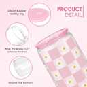 SANDJEST Checkerboard Daisies Glass Can, Floral Checker Cup with Lid & Straw, Iced Coffee Aesthetic Cups, Gift for Christmas Birthday Mother Day, Gifts for Women, 16oz