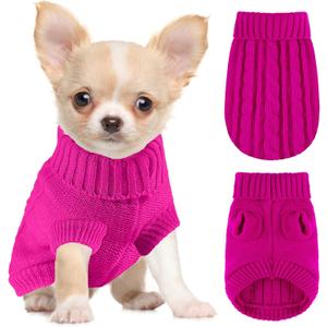 XXS Dog Sweater,Extra Small Knitted Chihuahua Sweater Yorkie Teacup Dachshund,Dog Sweaters for Small Dogs Girl Male Fall Winter Puppy Cat Sweaters XX-Small (Red)