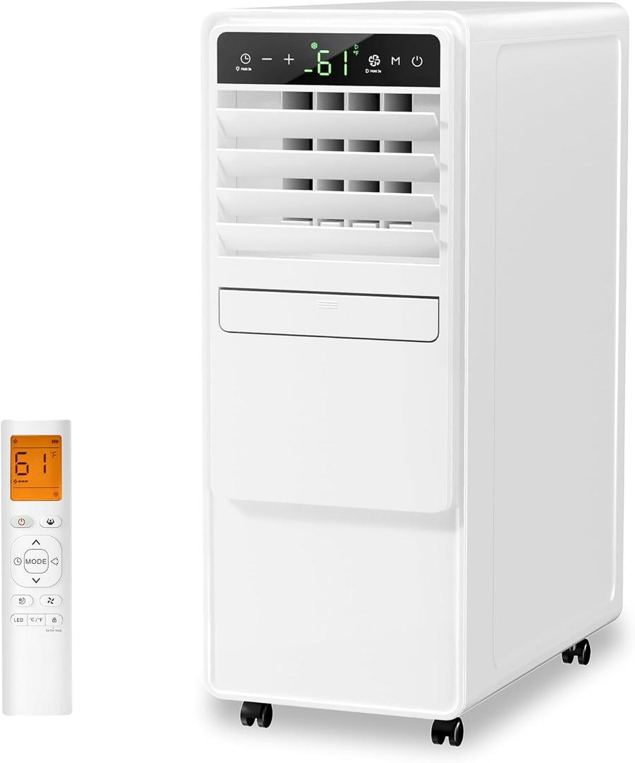 12,000 BTU Portable Air Conditioners with Digital Display, 3 IN 1 Free standing AC Unit with Dehumidifier & Fan Modes, Cools Room up to 500 sq.ft, Sleep Mode,24H Timer, Installation Kits Included