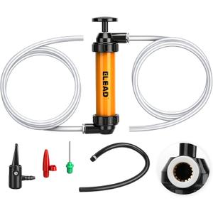 Gas Siphon Pump for Gasoline, Multi-Use Fluid Transfer Pump, Oil Liquid Siphon Pumps, Fuel Siphon Tool, Multifunction Hand Inflation Pumps with Inflator Hose adapter, Needle Valve/Balloon adapter