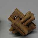 Boho Wooden Chain Links Decorative Object for Coffee Table & Shelf | Handmade Mango Wood Knot Sculpture Rustic Modern Arch Dcor for Living Room, Entryway, Console, Office Home Accent (Natural)