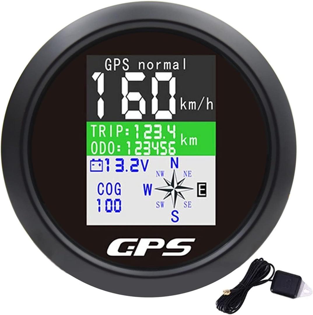 KAOLALI GPS Speedometer 85mm Boat GPS Speedometer Odometer Speed Gauge Meter Waterproof Digital MPH Knots Km/h Adjustable for Marine Car Truck Motorcycle 9-32V