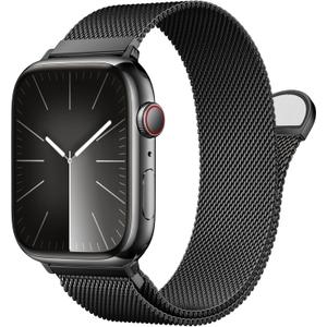 Stainless Steel Milanese Loop Compatible with Apple Watch Band, Size: 44/45/46/49mm Men and Women, Mesh Loop Magnetic Clasp Replacement for iWatch Bands Ultra Series 11 10 9 8 7 SE 6 5 4 3 2 1