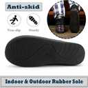 Cozylook Men's Slippers with Knitted Cuff Cozy Memory Foam Non-slip Indoor Outdoor Slipper Socks with Rubber Sole Red/Black Checkered Size 8-9