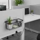 1 Pack Hanging Wall Basket Organizer Over the Cabinet Door Wire Baskets for Organizing -Space-Saving Hanging Baskets for Organizing Wall Mount Storage,No Drilling Adhesive Wall Storage Basket, Black