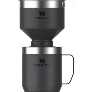 STANLEY Perfect Brew Pour Over Set | 12 oz Camp Mug with Lid Included | Drip Coffee Maker with Reusable Filter | Insulated Stainless Steel | BPA-Free | Black 2.0