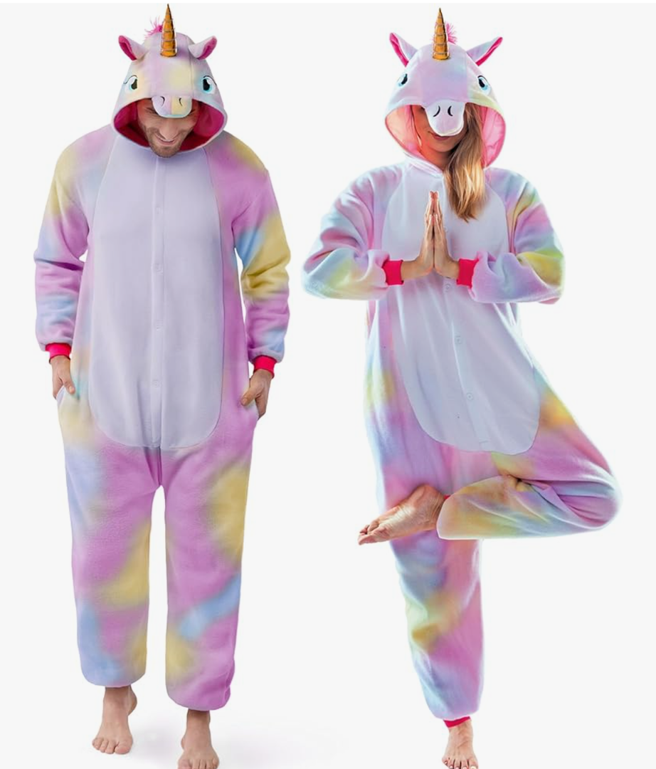 Spooktacular Creations Halloween Unicorn Costume, Unisex Adult Unicorn Jumpsuit for Halloween Cosplay Themed Parties Size L