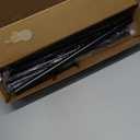 TONIAL Curtain Rods 32 to 58 Inch(2.6 to 4.8ft), Telescoping Splicing 3/4 Single Rods for Windows Decorative Drapery Rod with Acrylic Diamond Finial, Black