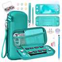 innoAura Switch Lite Case 18-in-1 Accessories Bundle for NS Switch Lite (2019), with Protective Carrying Case, Game Holder, Screen Protector & Cute Thumb Grips, Turquoise