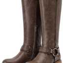 Ruiee Knee High Boots for Women Comfort Stylish Casual Round Toe Tall Riding Combat Boot Classic Fashion Fall Winter Knee-High Flat Boots. Size 7 1/2