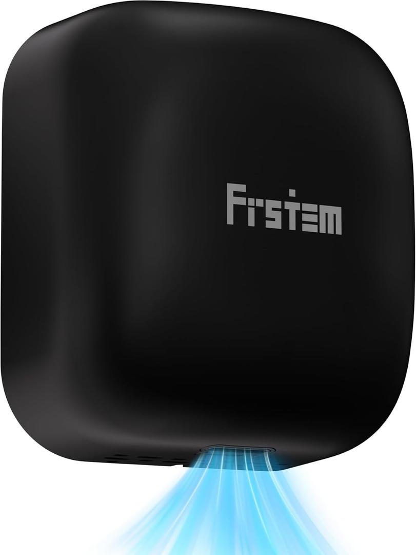 Frstem 1400W Commercial Hand Dryers, Automatic High Speed Hand Dryer Machine with Auto-Infrared Sensor&Smart Temp Control,Compact Hand Dryer for Home, Bathrooms, Restaurants, Hotels, Black
