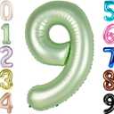 2 x 40 Inch Olive Green Numbers 9 Balloon, Balloons Decorations for 9 19 90 Birthday Party, Engagement, Wedding, Graduations, Photo Shoot Supplies