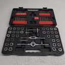 TOMMARS 75-Pc Tap and Die Set, SAE & Metric Hex Thread Taps Dies Wrench Metric Sizes M3 to M12 & Standard Sizes #4 to 1/2" Type NC NF NPT