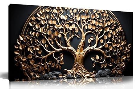 Flower Painting Wall Decor Living Room White and Gold Wall Art for Bedroom Modern Art Wall Decor Office Size 20" x 40"