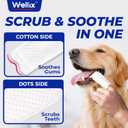 3 x Wellix 100 Count Dog Teeth Cleaning Wipes for Dogs & Cats - Natural Formula Dental Care Finger Wipes Reduces Dog Plaque, Tartar & Bad Breath - No-Rinse Disposable Dog Dental Wipes