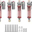 Aluminum Adjustable Piggyback Shock Absorber Oil Damper for Axial SCX10 Capra Wraith TRX4 TRX6 D90 Tamiya CC01 HSP HPI 1/10 RC Crawler Upgrade Parts (titanium, 90mm)