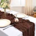 6 x 6 Pack 10FT Brown Cheesecloth Table Runner 120 Inch Long Gauze Rustic Boho Spring Cheese Cloth Table Runner Sheer Fabric Decorations for Holiday Party Wedding Banquet Bridal Baby Shower Dcor