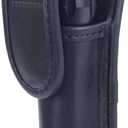 TAFTACFR Molded Flashlight Pouch Tactical Flashlight Holster with Hidden Snap Flash Light Case for Duty Belt (Black Plain)