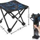 Folding Camping Stool Portable Chair Mini Foldable Stool for Adults Fishing Hiking Gardening and Beach with Carry Bag (Camouflage) (Blue)