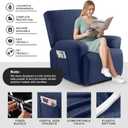 Timeles Recliner Covers Recliner Chair Covers Reclining Couch Covers Sofa Slipcovers Stretch Soft Washable (Single-Seater, Navy Blue)