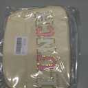 Lunch Bag for Women Insulated For Men PU leather Small Office Work lunch with Chenille Letters Leakproof Freezable Cooler Reusable Portable Box (White)