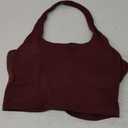 Bra Vest Top For Women Crop Camisole Vest Halter Neck Sexy Casual Vest Hanging Neck Medium Ruby