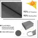 KANAGAWA Sun Shade Sail 12'x16' Dark Gray Rectangle UV Block Canopy Awning Shelter Fabric Cloth Screen for Outdoor Patio Garden Backyard Activities
