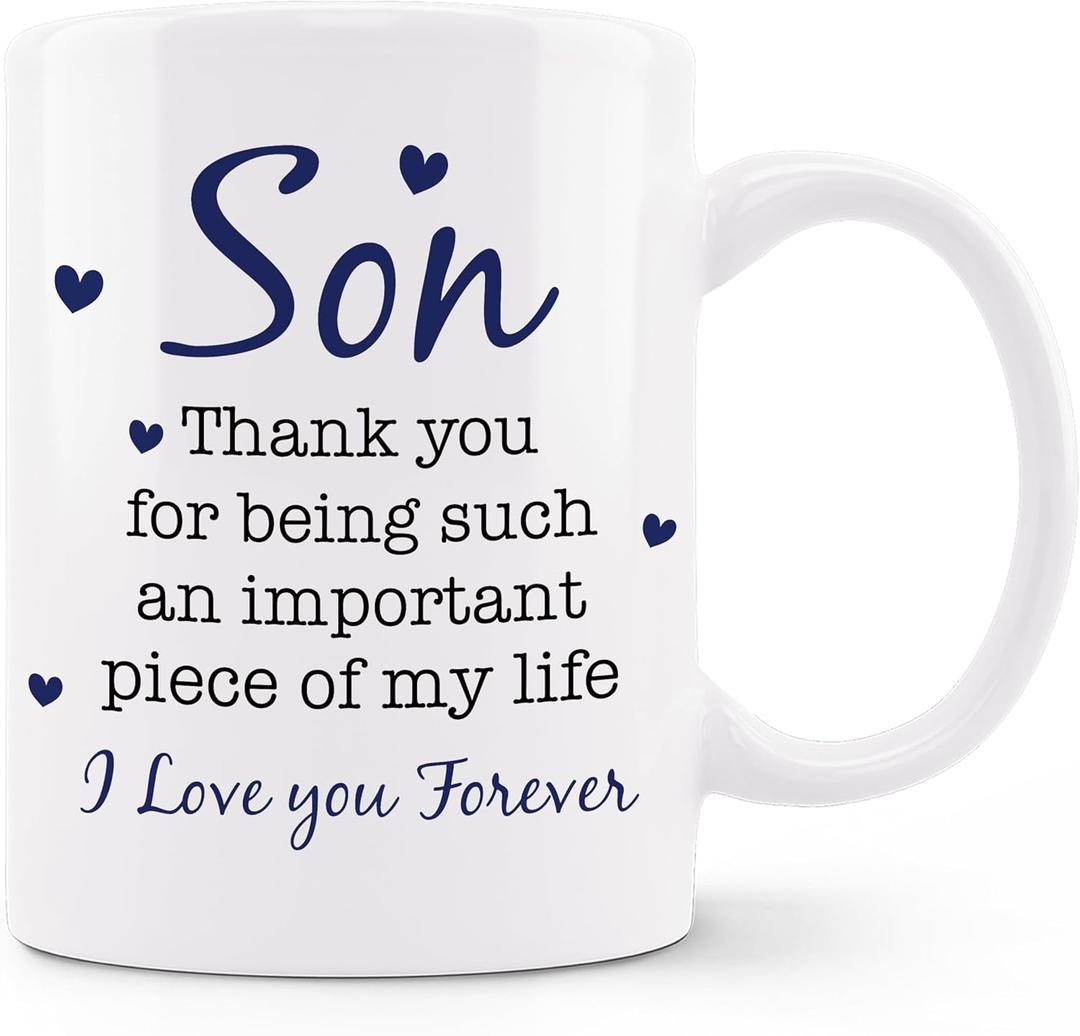 Son Gifts Coffee Mug, Son Gifts from Mom, Father Son Gifts, Mother Son Gifts, Adult Son Gift Ideas, Mom and Son Gifts, Son Gifts from Dad, Son Gifts from Mom and Dad, Ceramic Coffee Mug 11 oz