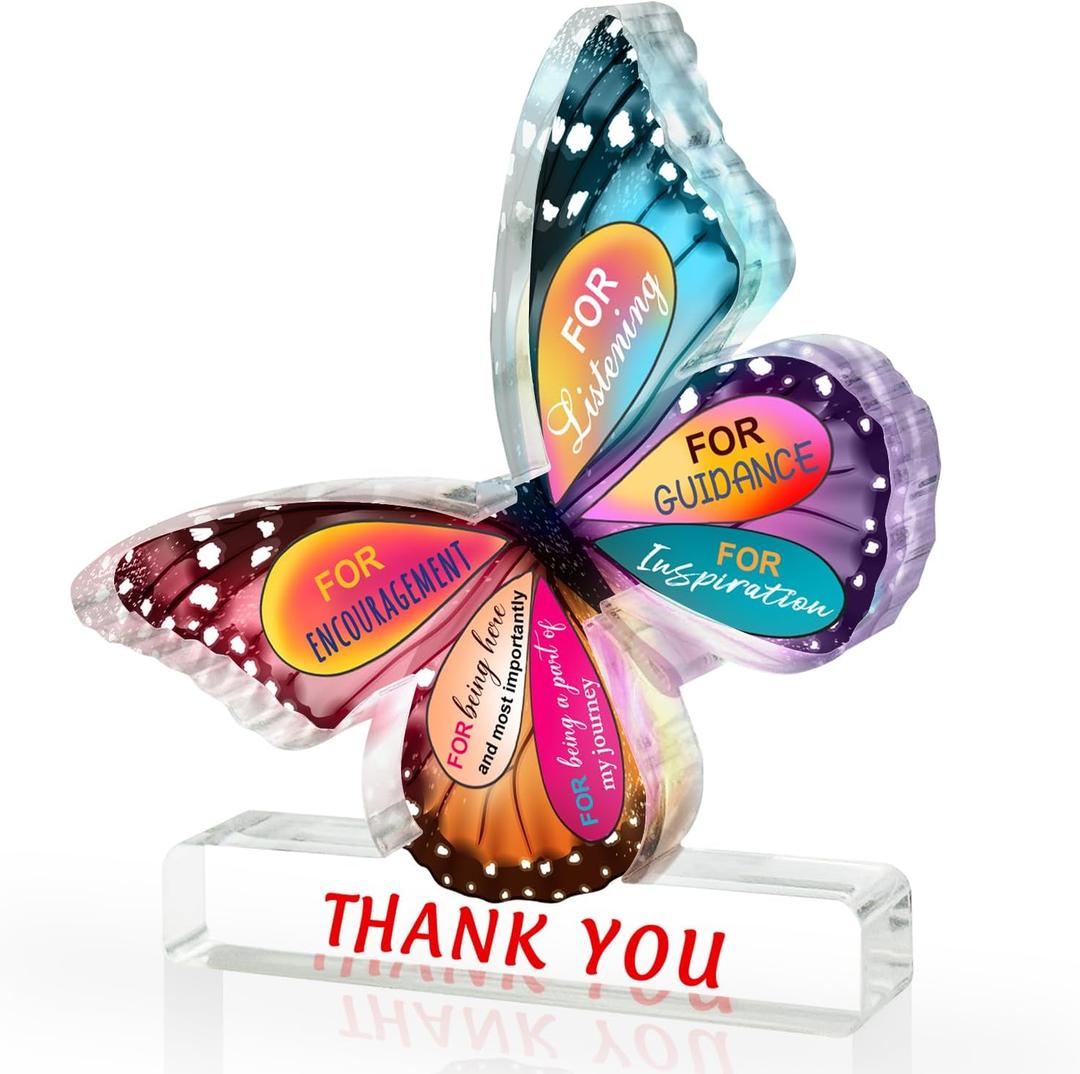 Thank You Gift for Women Men, Appreciation Gifts, Inspiration Work Gifts, Butterfly Acrylic Sign, Coworker Leaving Gift, Retirement Gifts, Appreciation Thank You Gifts for Teacher Boss Leader Coworker